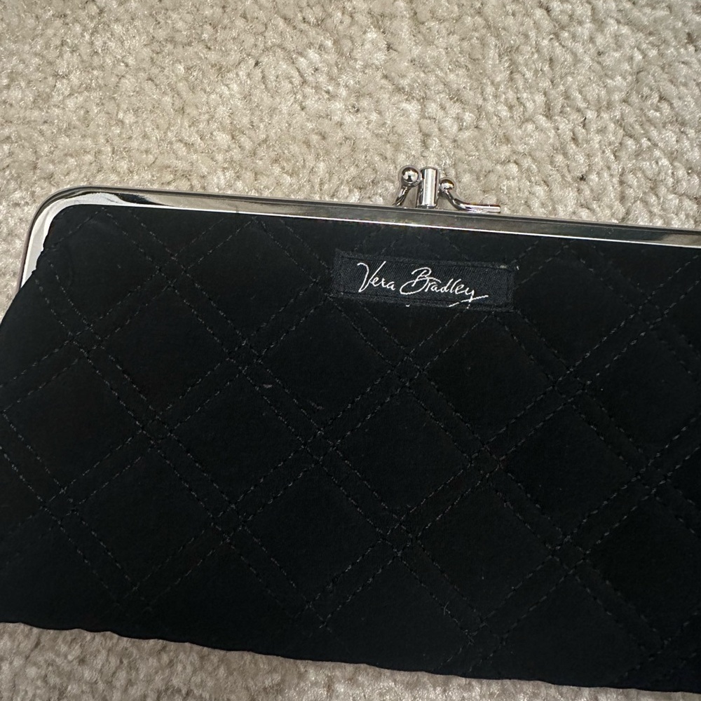 Vera Bradley Black Quilted Clutch wallet - Picture 2 of 9